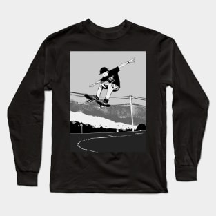 Skateboarder Getting Air Long Sleeve T-Shirt